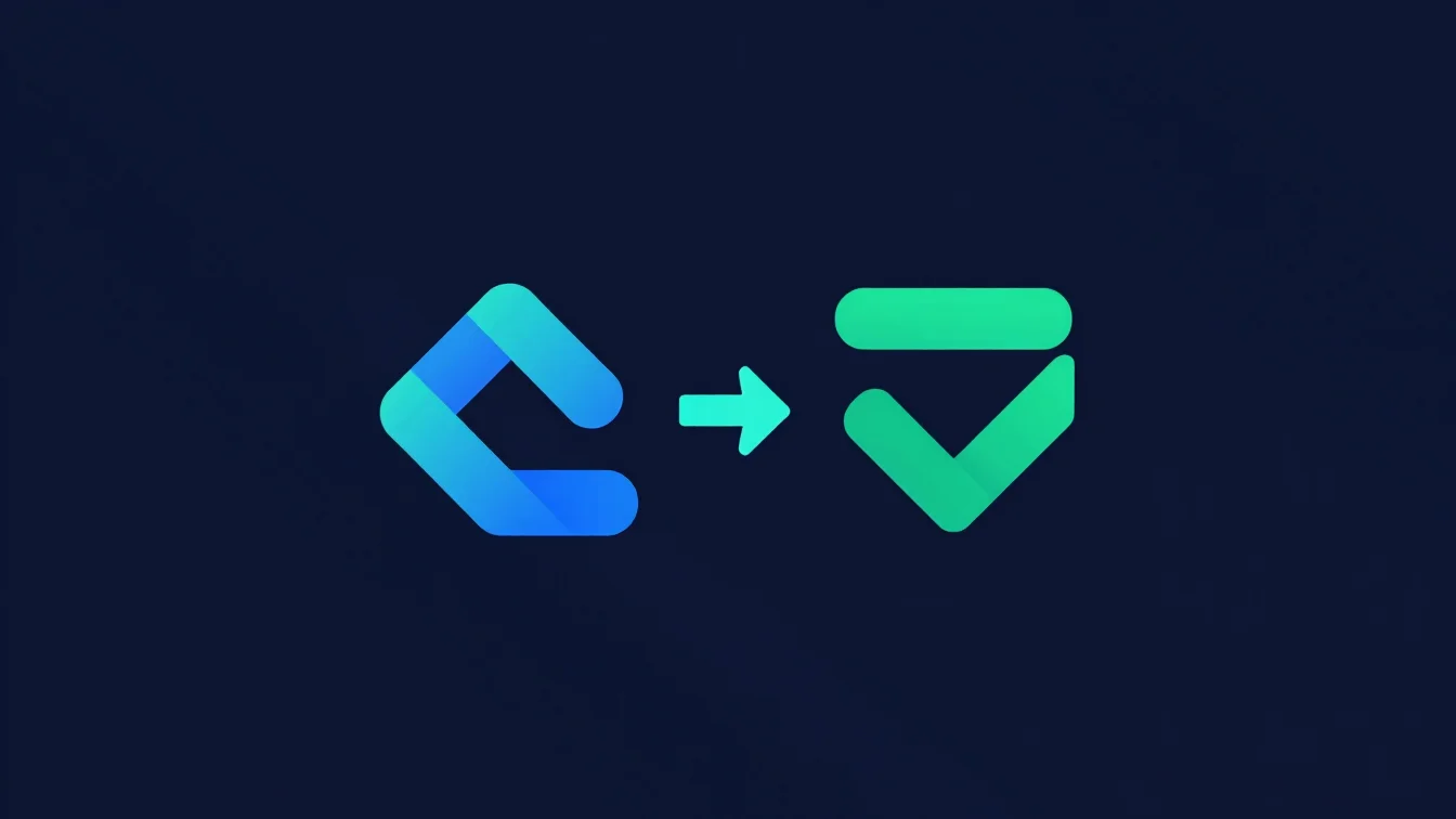 Clean vector illustration of two abstract exchange logos connecte