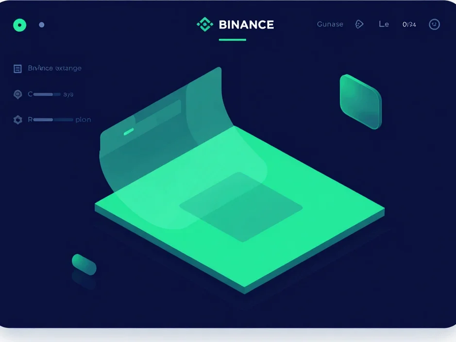 Clean isometric vector illustration of Binance exchange UI, deep